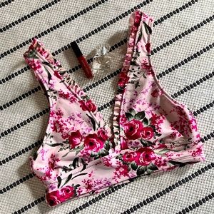 SOLD❤️Mossimo Bralette Pink Floral Bikini Top Size S